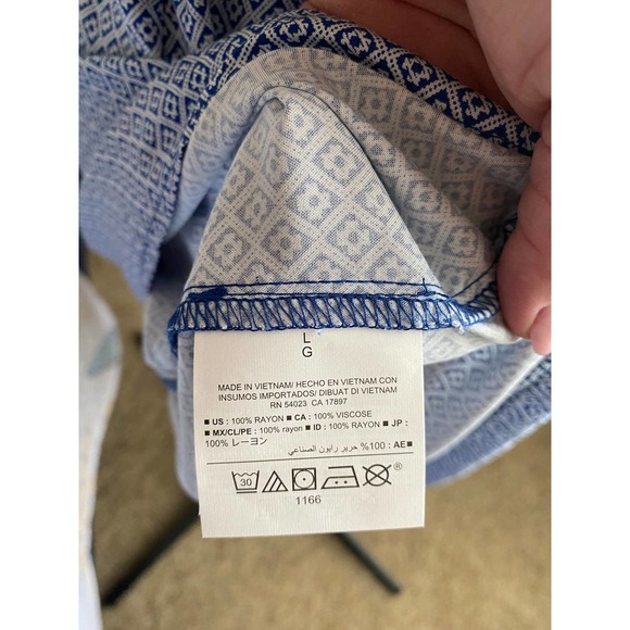 Old Navy Sleeveless Dress Large Adjustable Straps Light Blue Print NWT - Picture 8 of 9